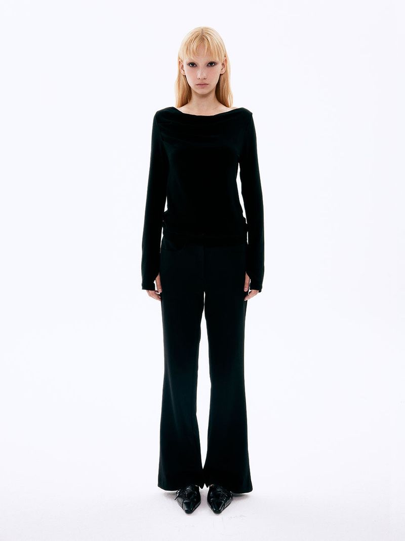  Eyelet Bootcut Pants_Black