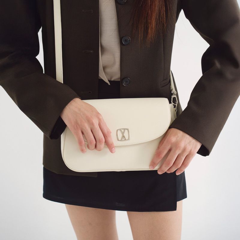 Senoir Flap Cross Bag Small Ivory