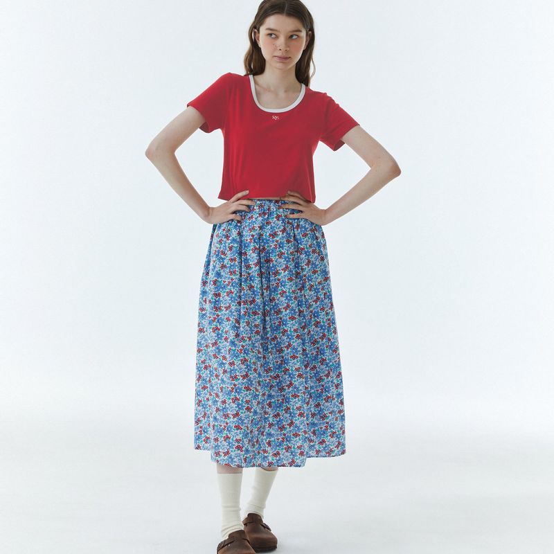 RVS Ringer Crop T-Shirt Red