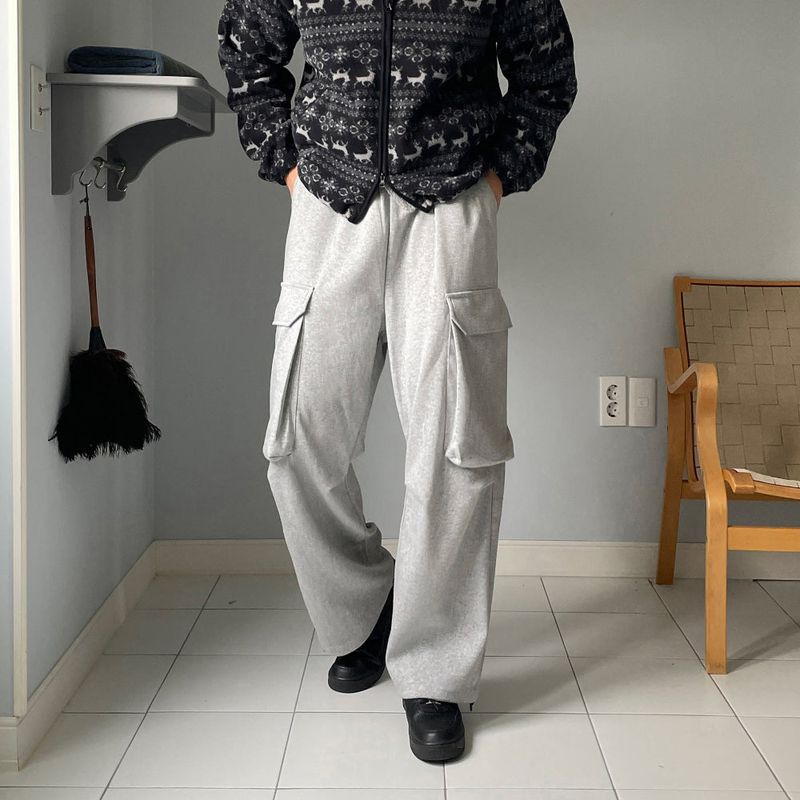 lemenne(ルメンヌ)の「LMN Kerit Cargo Pocket Sweat Pants (Gray)(Pants)」