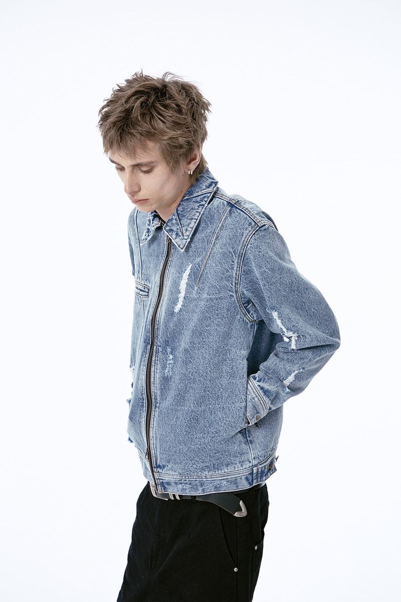 ETCE（イーティーシーイー）の「DESTROYED DART TRUCKER JACKET (BLUE)（Jackets/Outerwear）」
