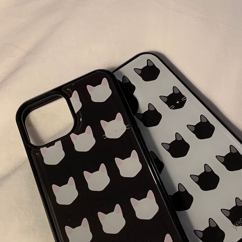 [MADE] yeowhi cat pattern epoxy bumper case_white&pink
