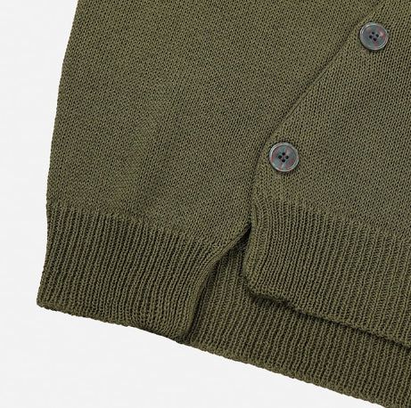 Bock Diagonal Button Linen Cardigan