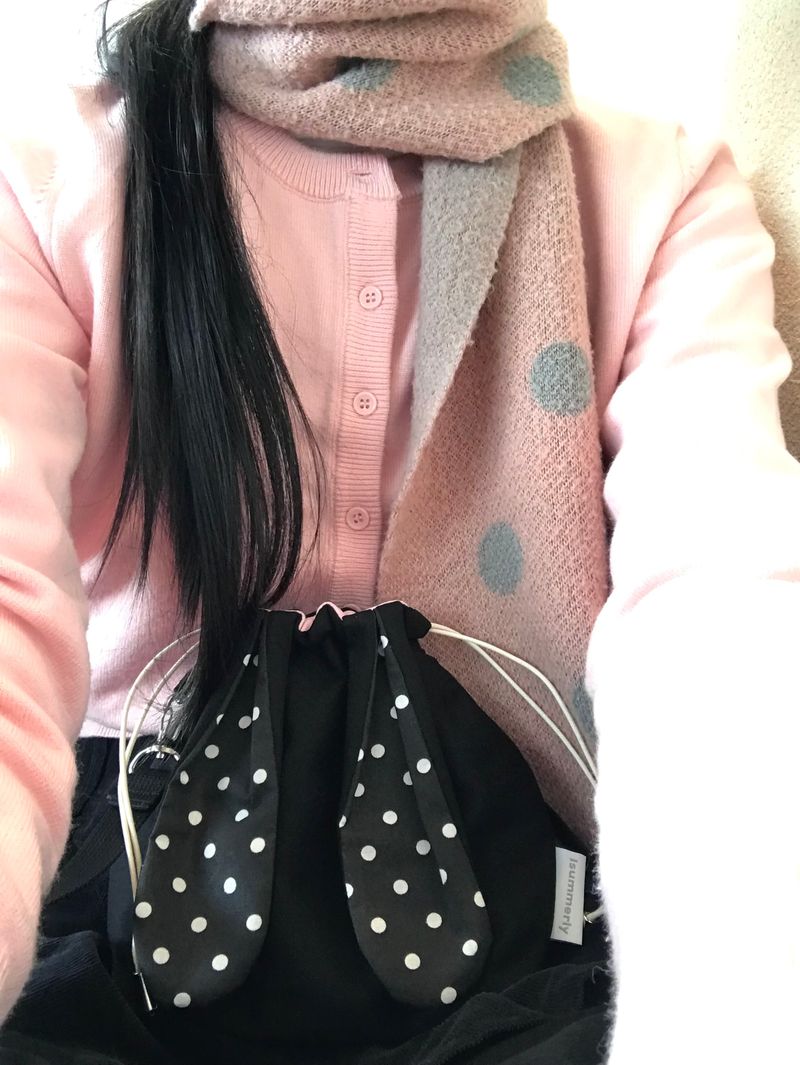 Bunny bag - Black dot
