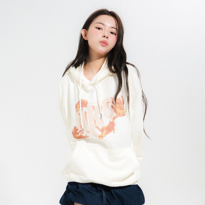 NEWKITSCH(ニューキッチジェネレーション)の「DANCING CAT HOOD TEE-IVORY(Tops)」