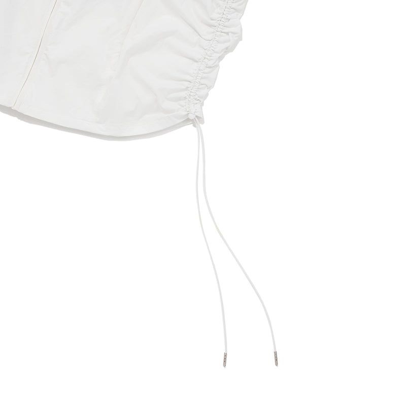 CHERRY STRING SHIRRING WINDBREAKER [WHITE]