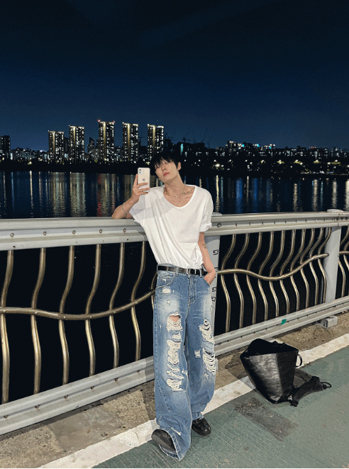 Denim Destroyed Pants