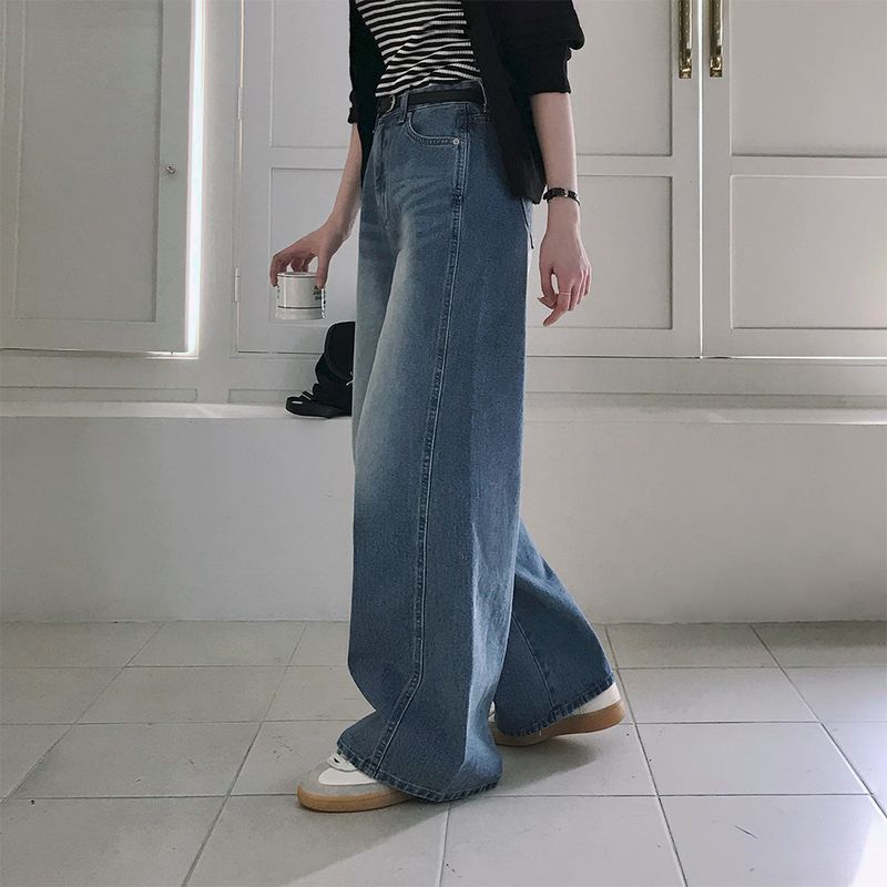 [Bellide made] FLOW, SLIT LINE WIDE DENIM PANTS