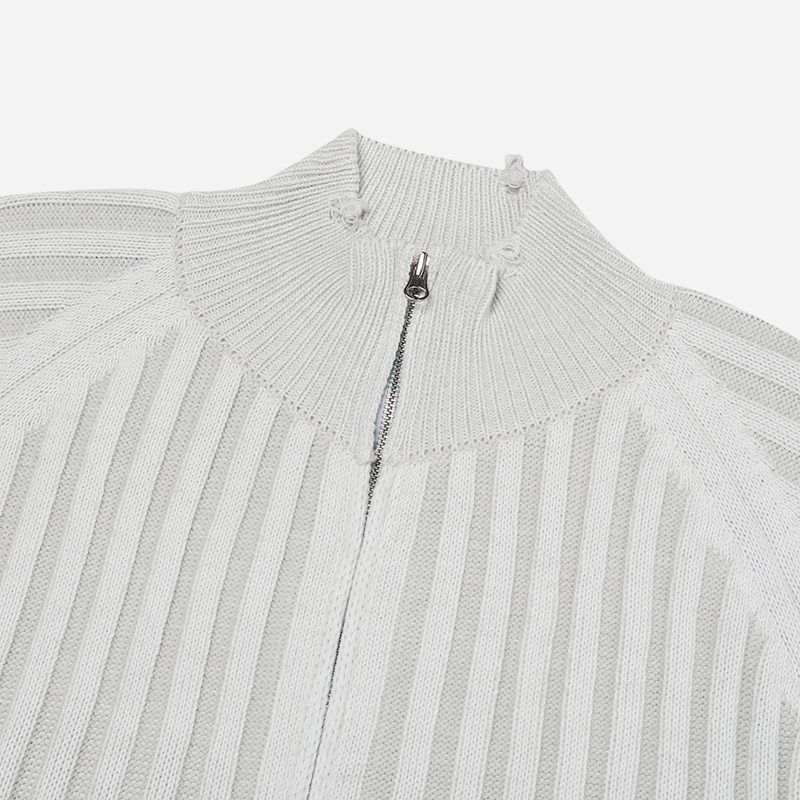 Frame Damage Knit Zip-up