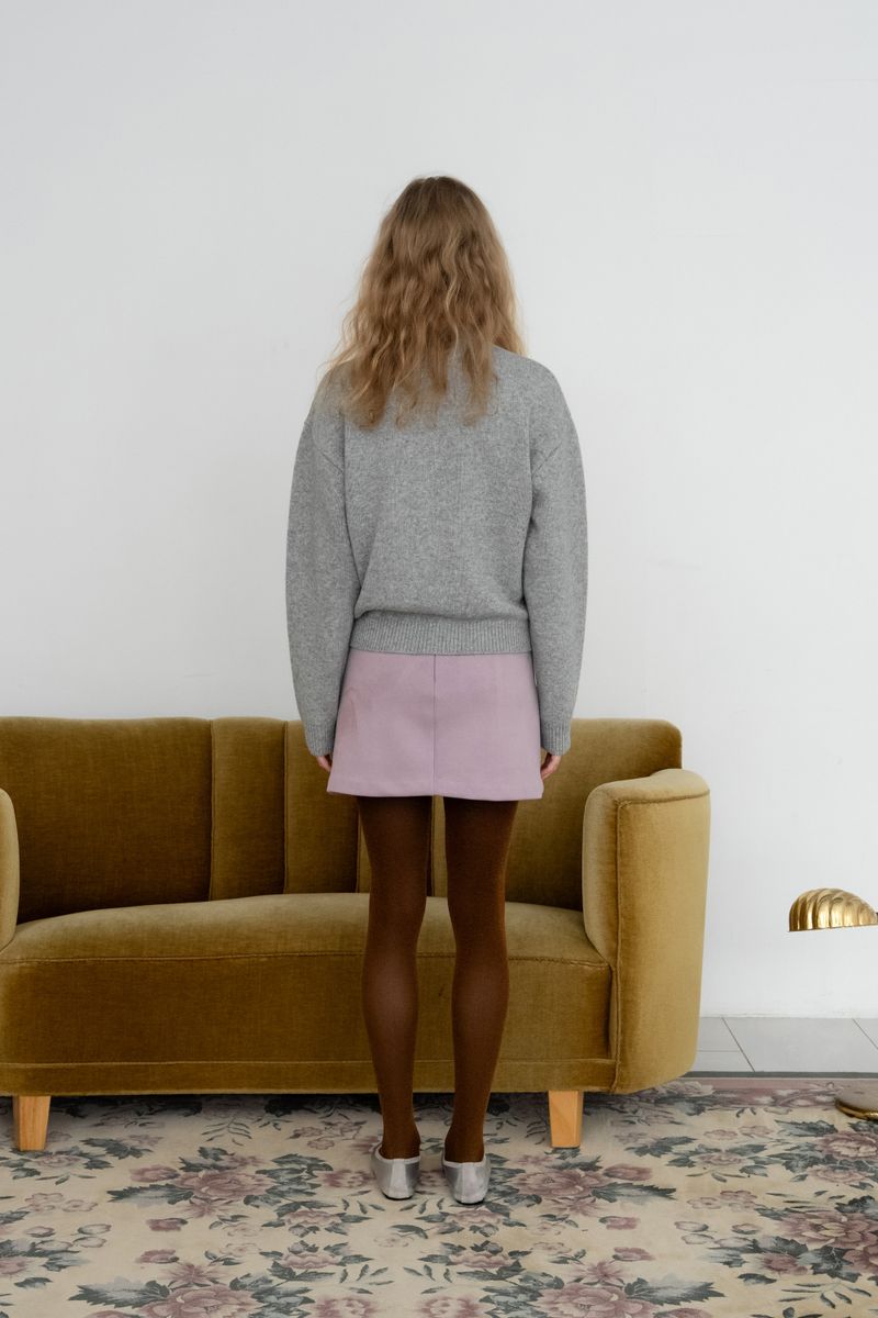 Basic crew knit_gray