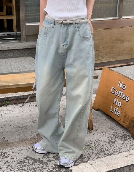 SHOPPERLAND(ショッパーランド)の「Vintage Snap Point Denim Wide Pants (2color)(Pants)」