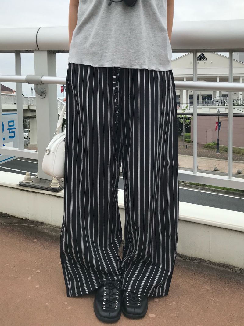 Sunday Home Stripe Lounge Button Wide Pants