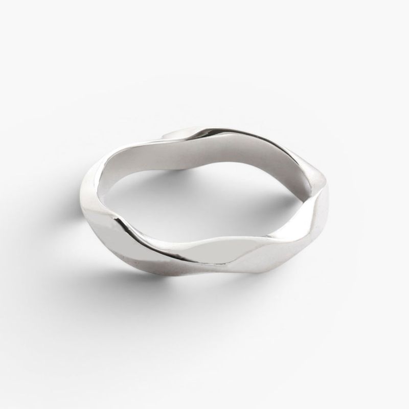SVR-605 Kang Daniel Worn Silver 92.5 Twist Silver Ring Couple Ring Friendship Ring