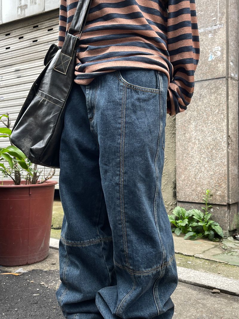 Levi Cross Slit Stitch Denim Pants