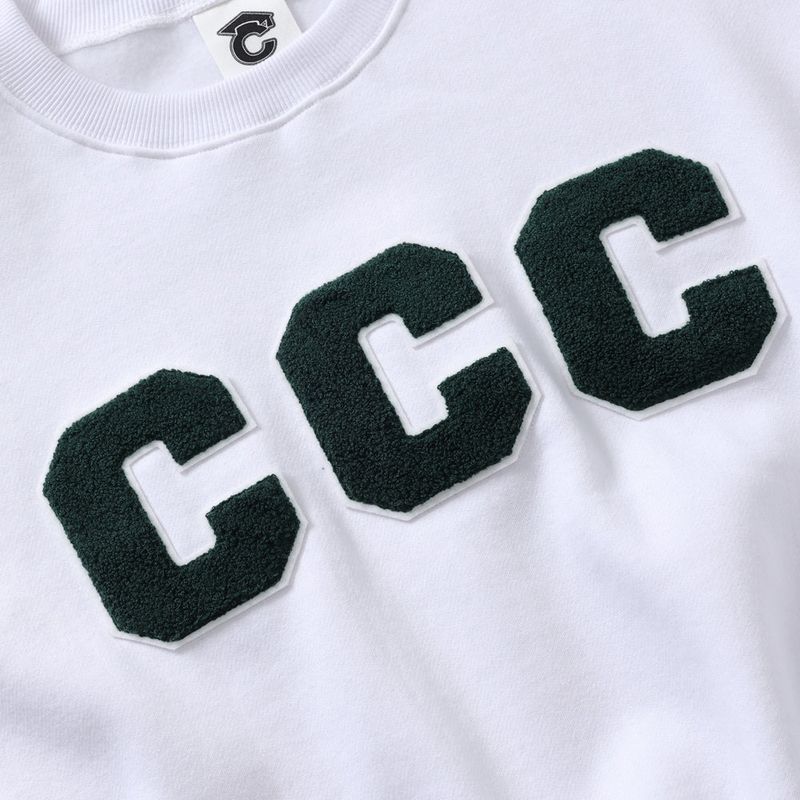 CCC Green Patch Sweatshirt / White [Unisex]