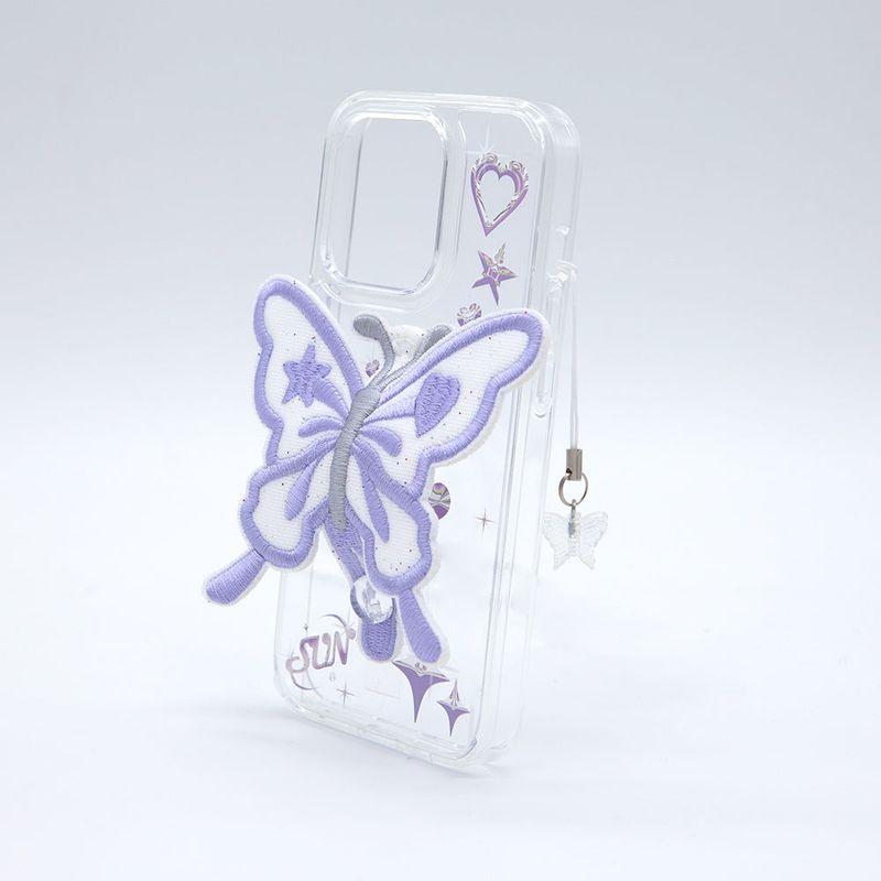 SUN CASE CLEAR PATCH BUTTERFLY PURPLE