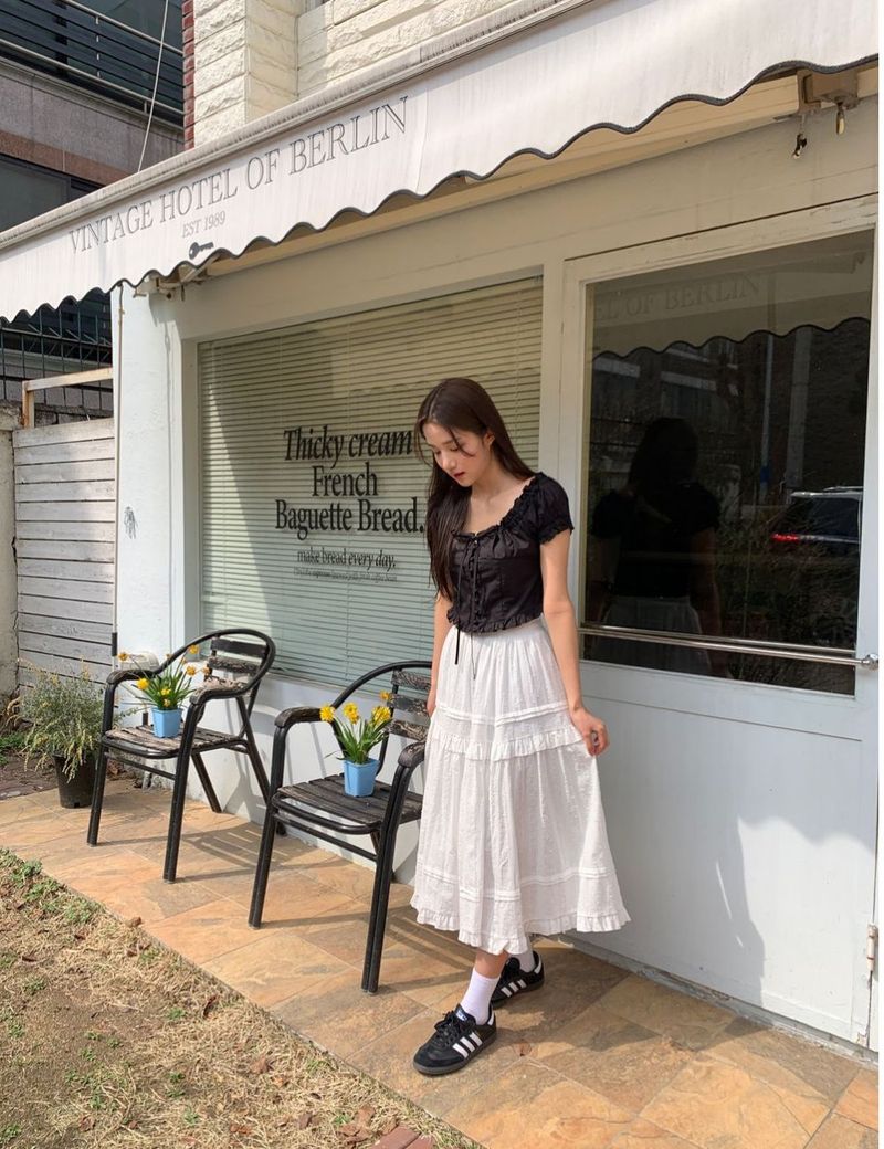 Leaf long skirt