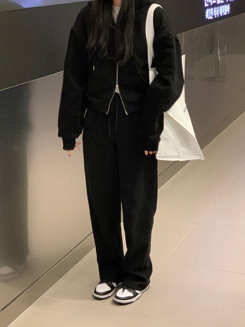 [MADE] Stern hip crop two-way hood zip-up -basic