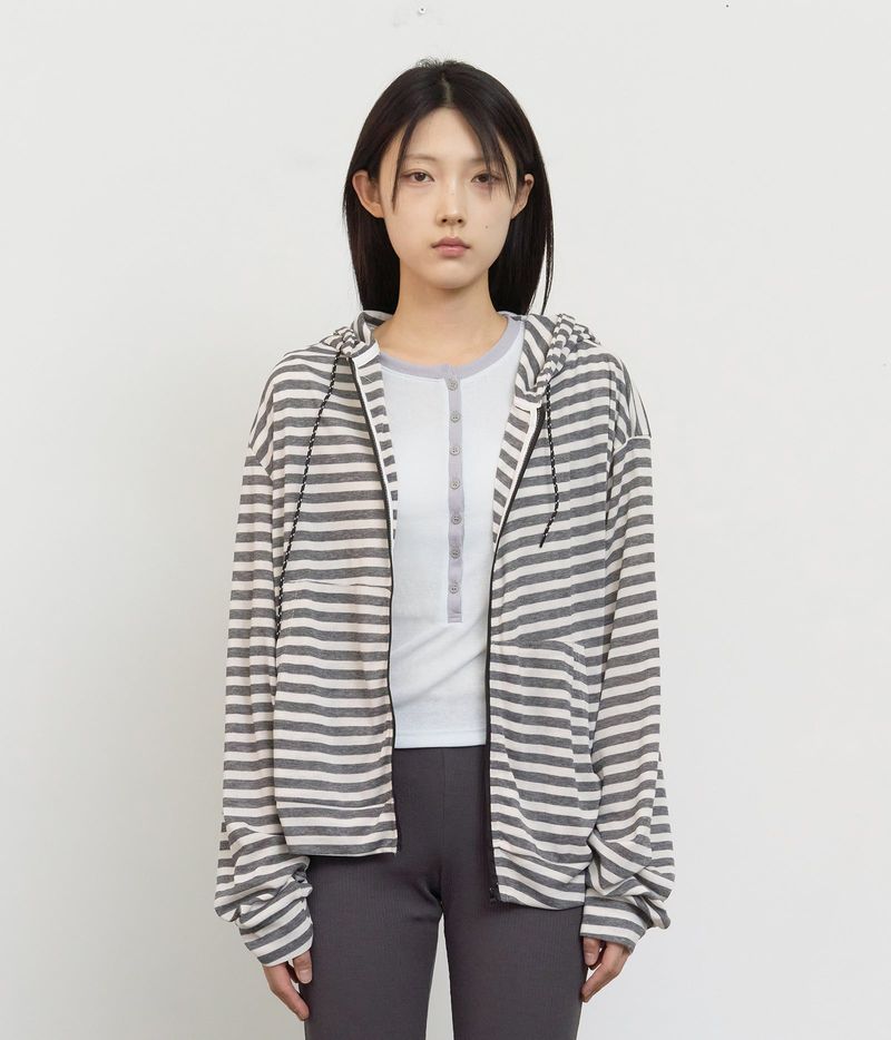 HIFIFNK(ハイファイファンク)の「Robe Striped Zip Hoodie(Tops)」