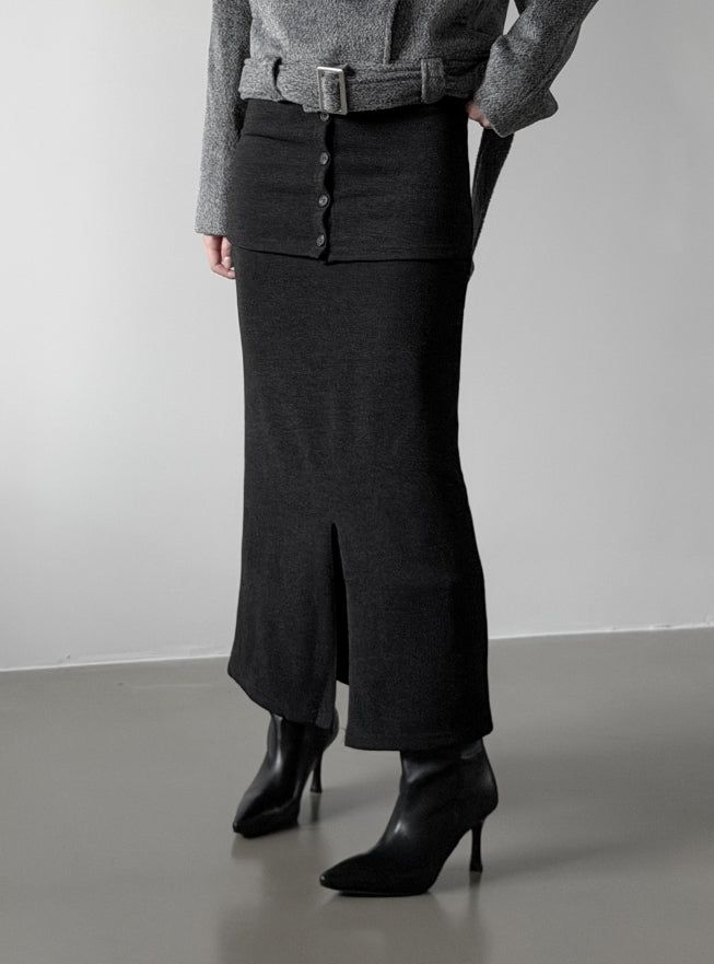 Janet two-way slit long skirt