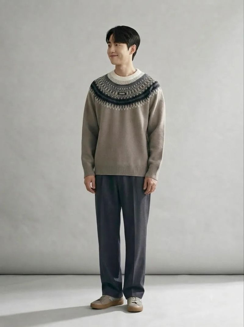 Grey Nordic Pattern Knit