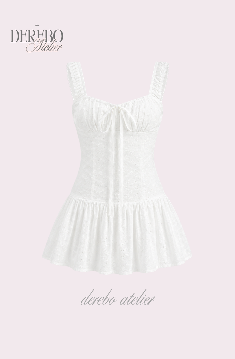 White Bustier Punching Dress Set