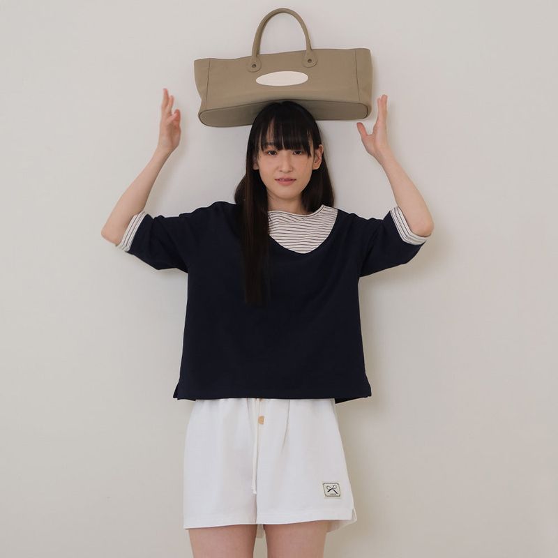Navy Layered PK Tee