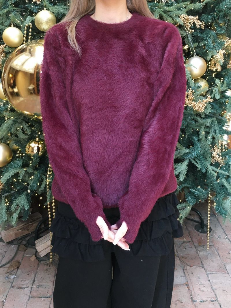 [Year-End Look Recommendation] Point Fingerhole Angora Fur Knit (4c)