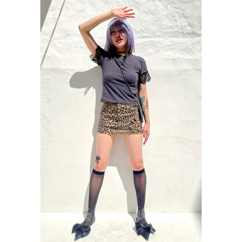 LEOPARD FLOWER SKIRT