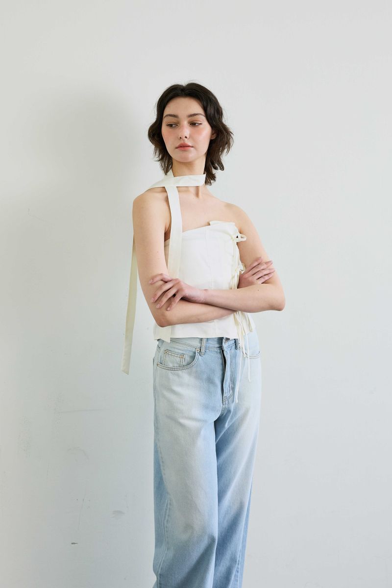 ELFIN SCARF TOP / BEIGE