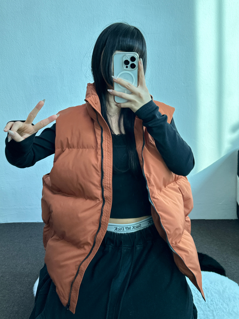 BIG WIDE OVER PADDING VEST🧡💛🖤 - 3 COLORS