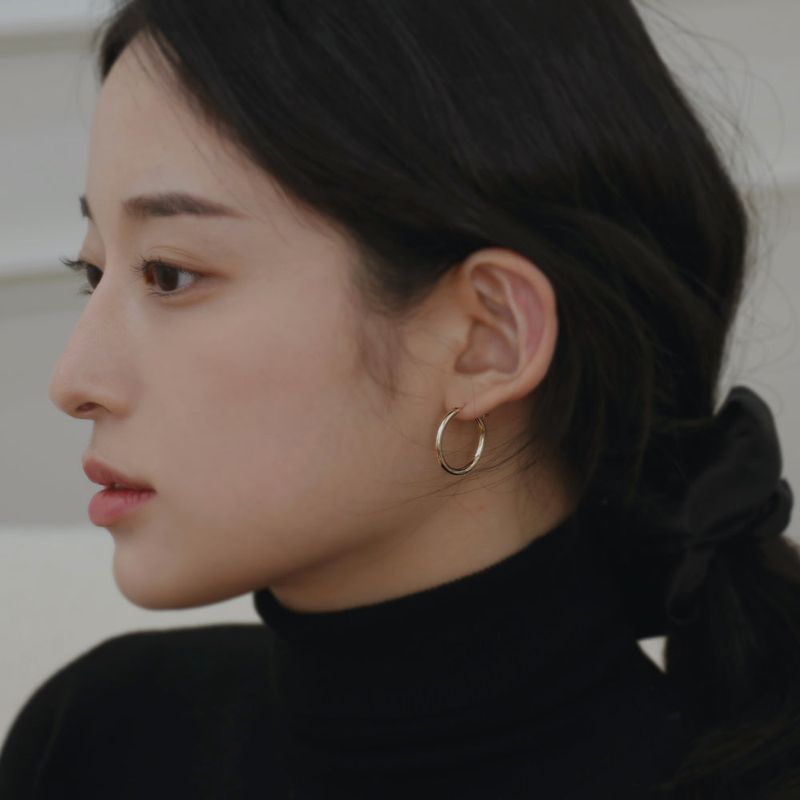 14K GOLDFILLED RING EARRING (M size)