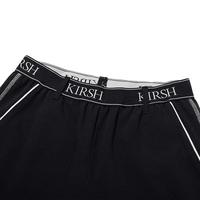 DOODLE CHERRY HALF LENGTH BANDING PANTS [BLACK]
