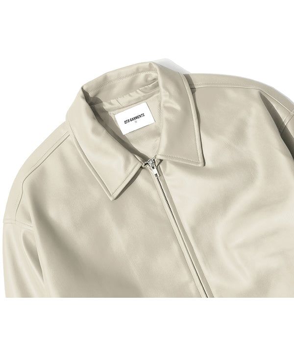 LB Synthetic Leather Single Jacket (Cream)