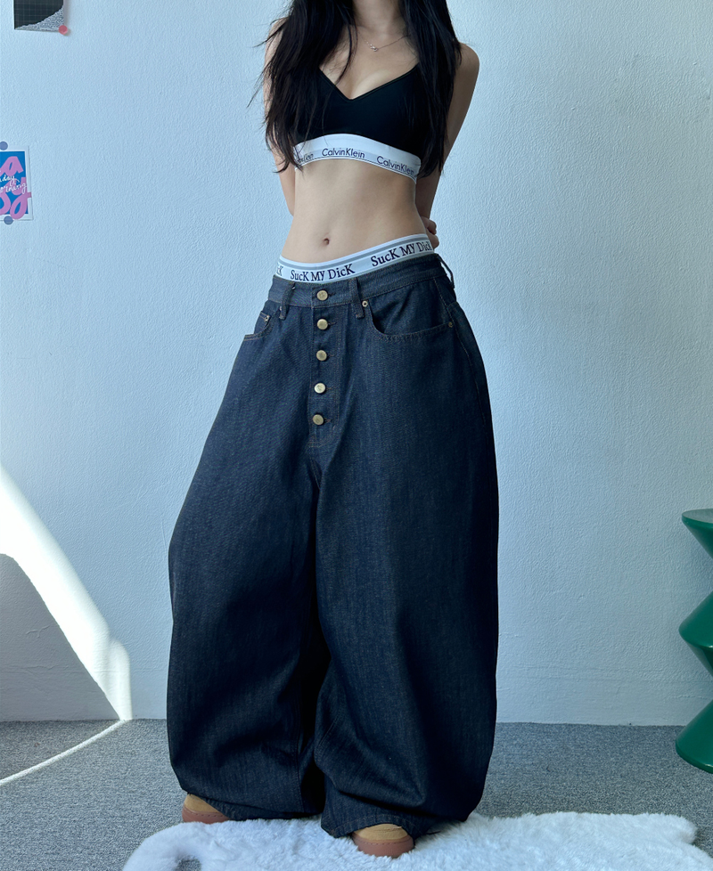 5-BUTTON POINT BALLOON DENIM💙