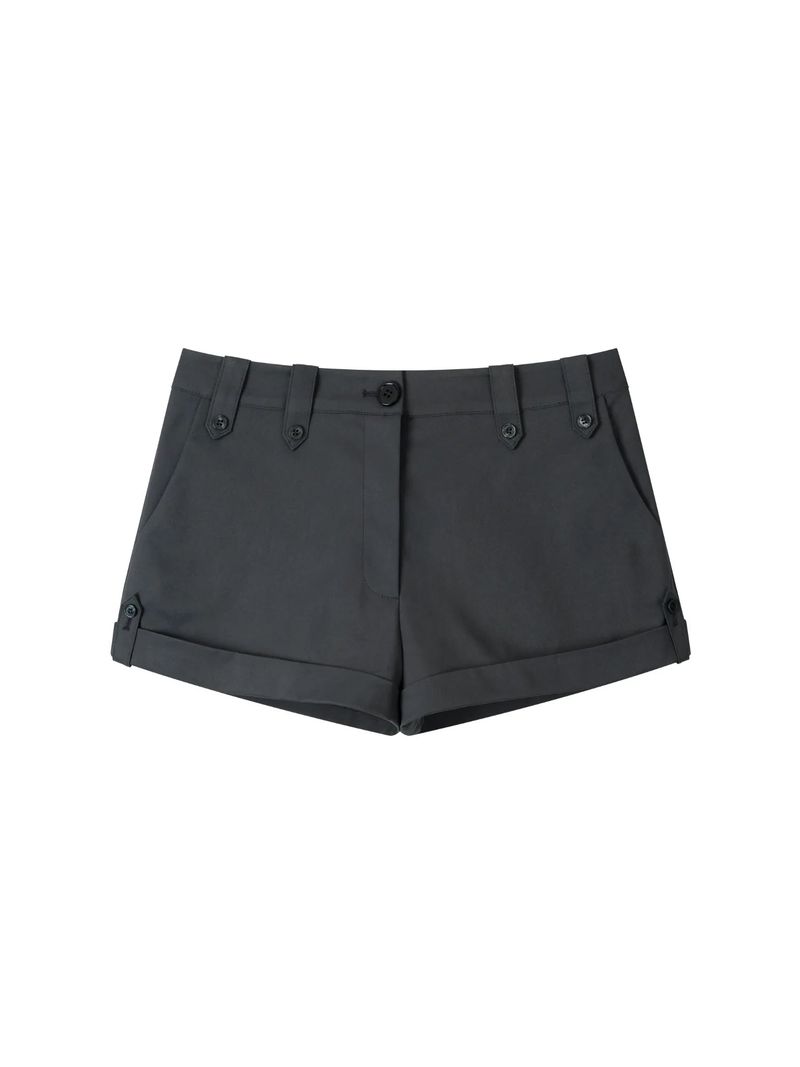 EARTHJIGU（アースジグ）の「ボタン スラックス ショーツ (CHARCOAL)（パンツ）」