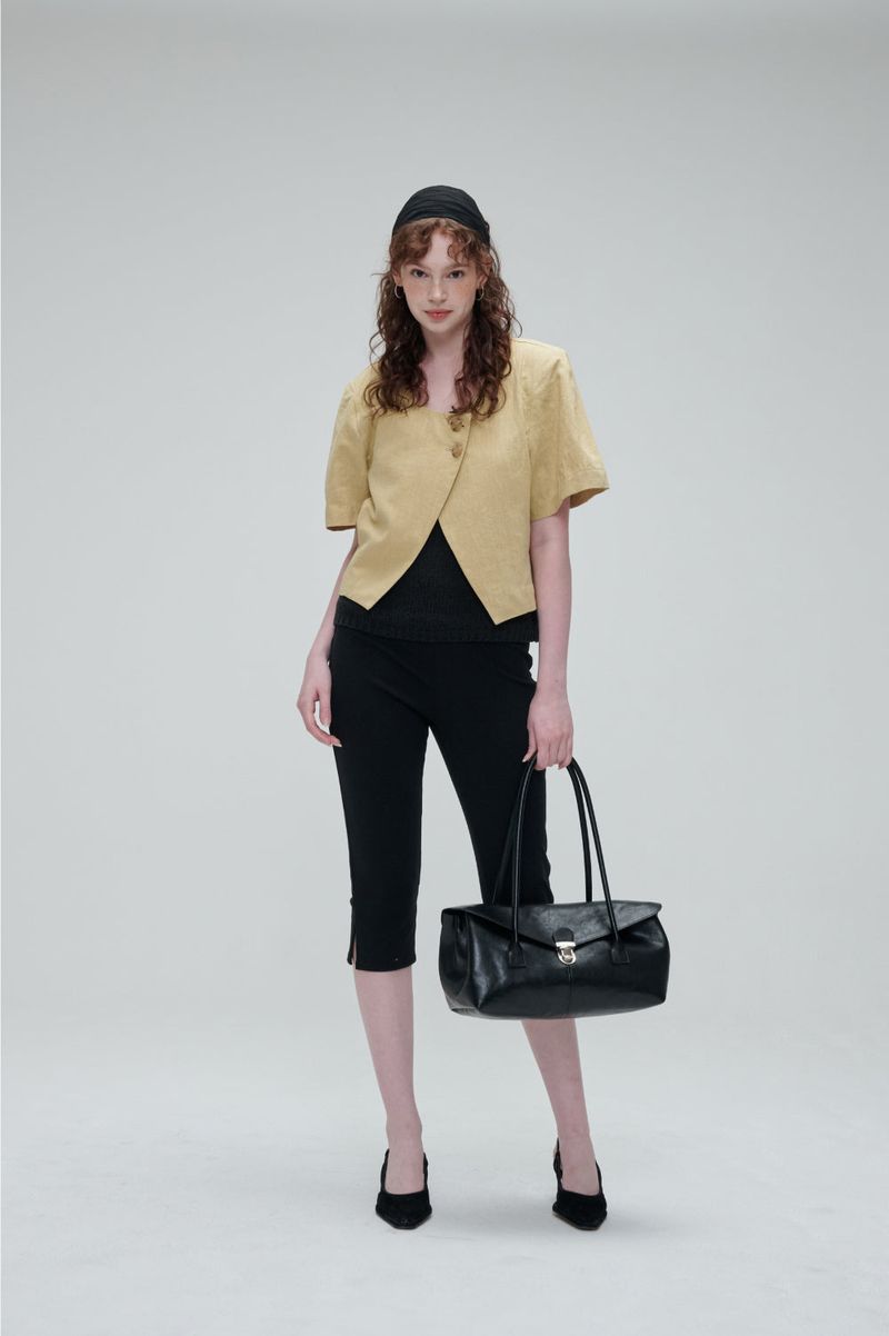 MADE_Arc Flap Long Handle Bag / BLACK