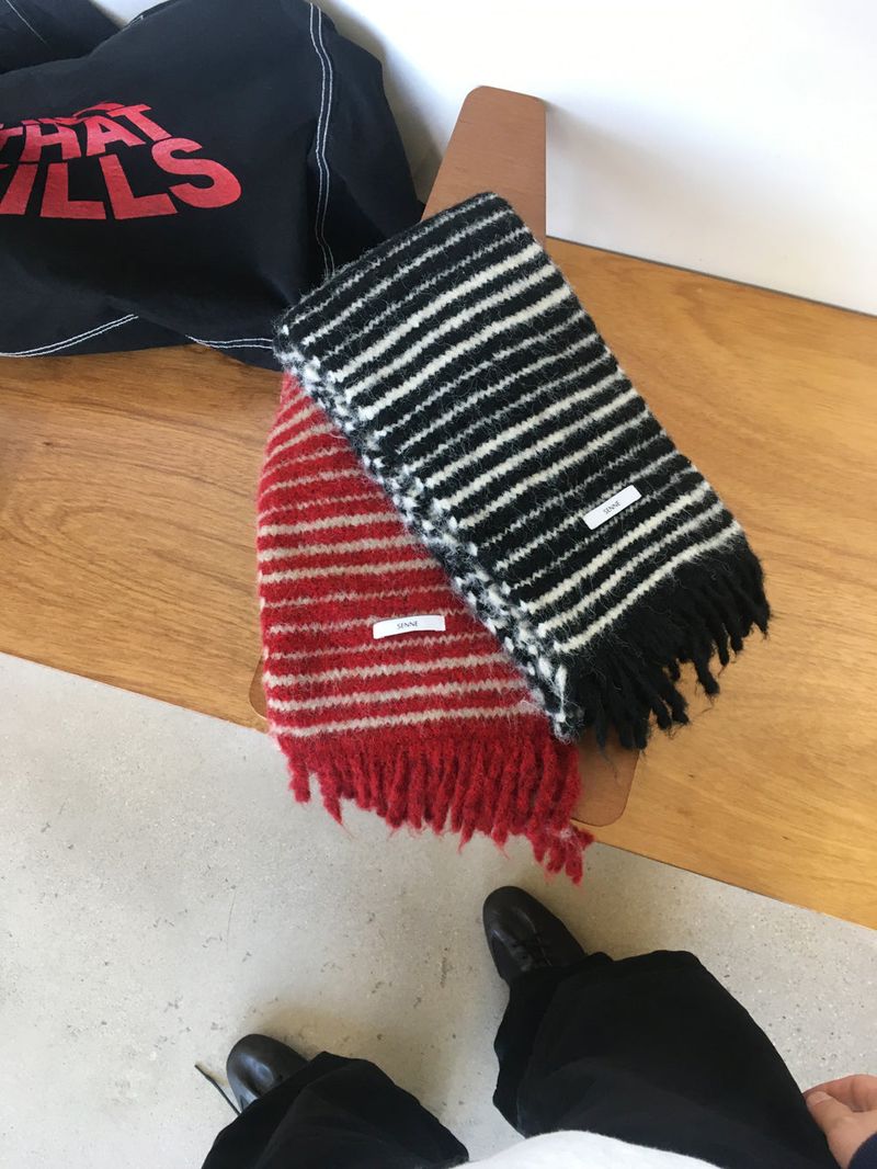 No.1489 stripe wool muffler (5color)