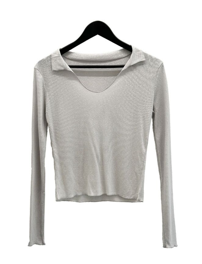 Folden Mesh Layered Collar Tee
