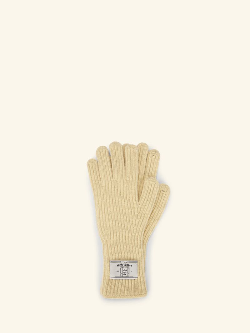 Label Finger Hole Long Glvoes