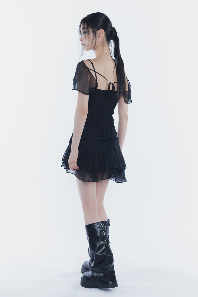 MERRY CHIFFON DRESS black