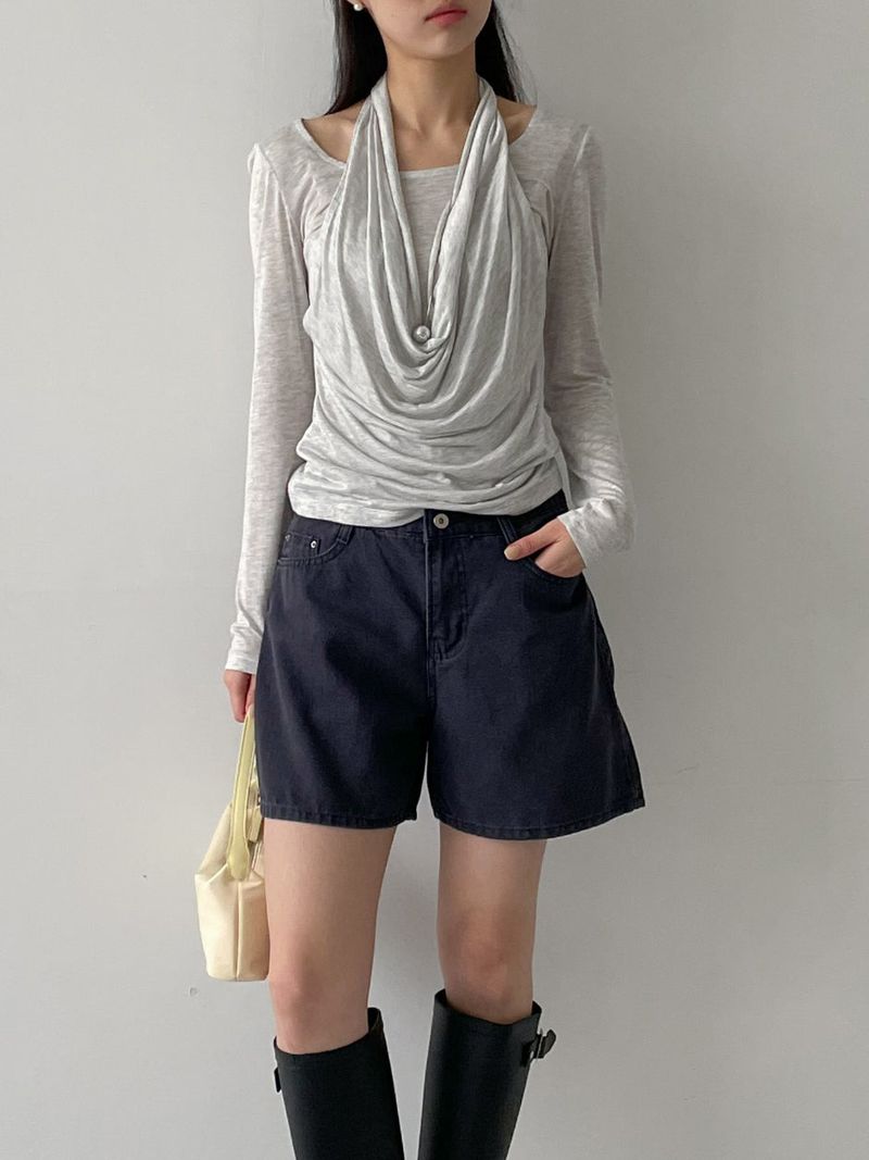 Oxford Cotton Half-length Shorts