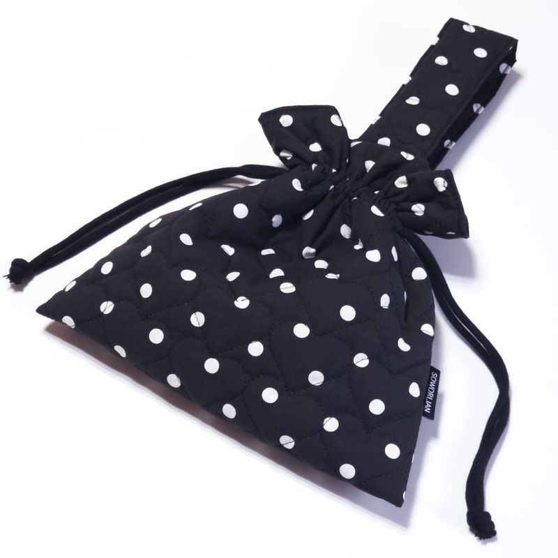One Handle String Bag_Dot Black
