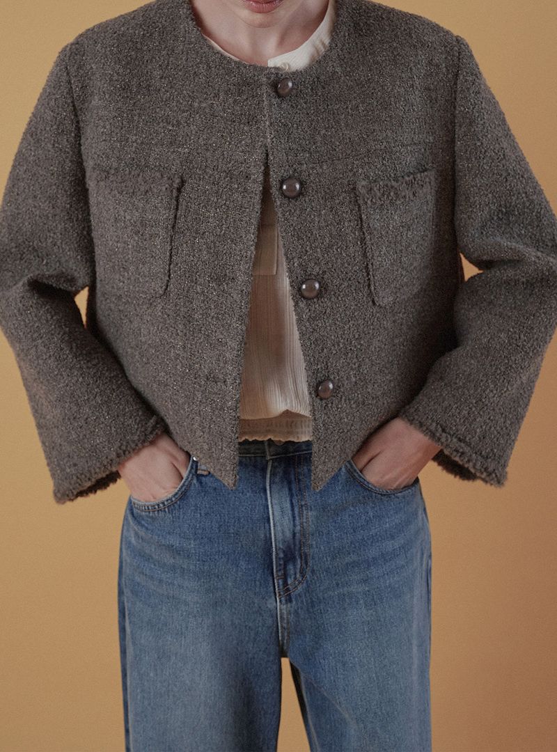 Poem tweed jacket_gray