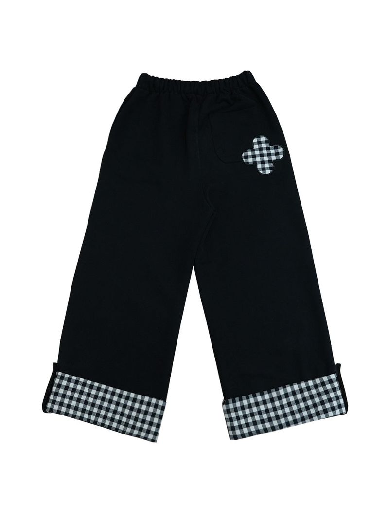 check folding sweatpants / black