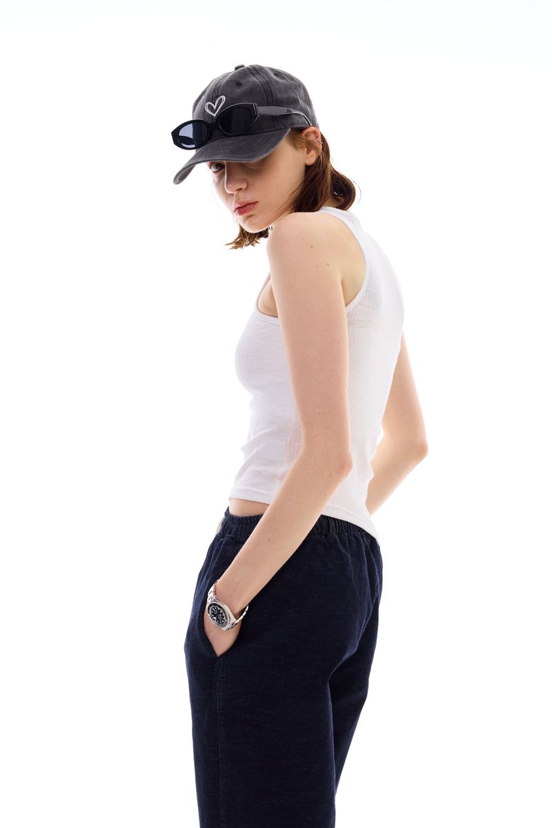 UNBALANCE SLEEVELESS TOP / WHITE
