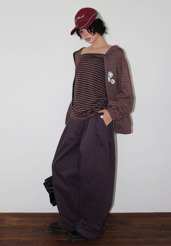 NERD STRIPE HOOD ZIP-UP