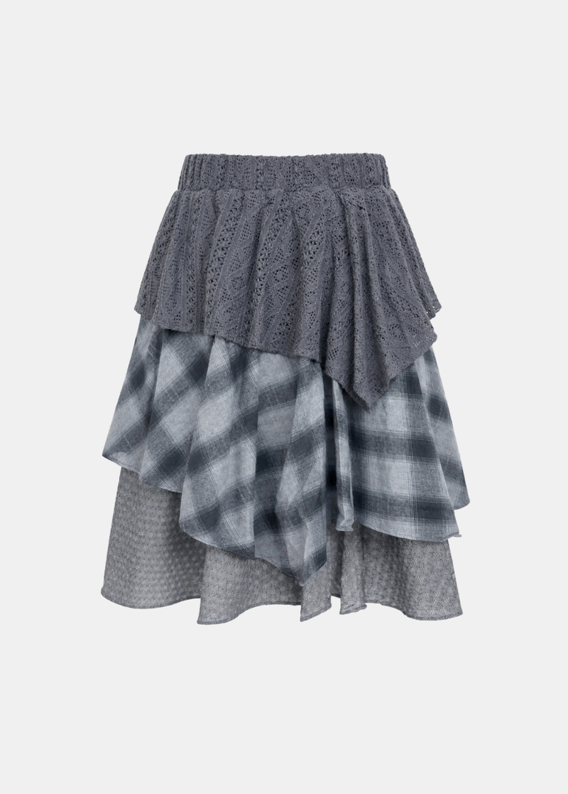 Cressida Tiered Check Skirt