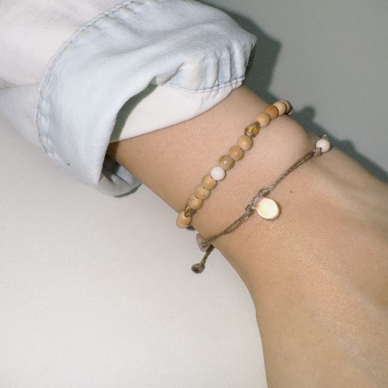warm woodball bracelet (brown)
