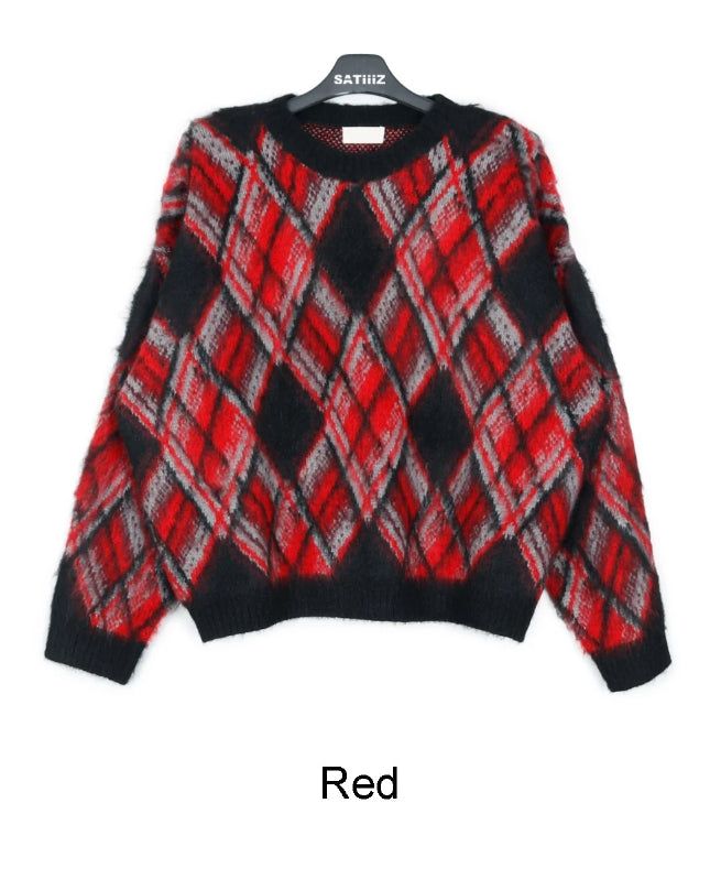 Laken faded argyle knit